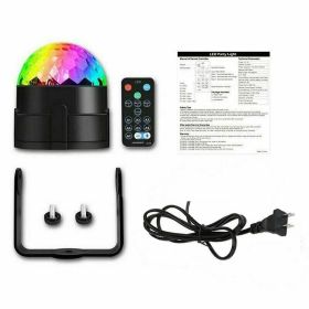 Disco Party Lights Strobe LED DJ Ball Sound Activated Bulb Dance Lamp Decoration (Option: Black)